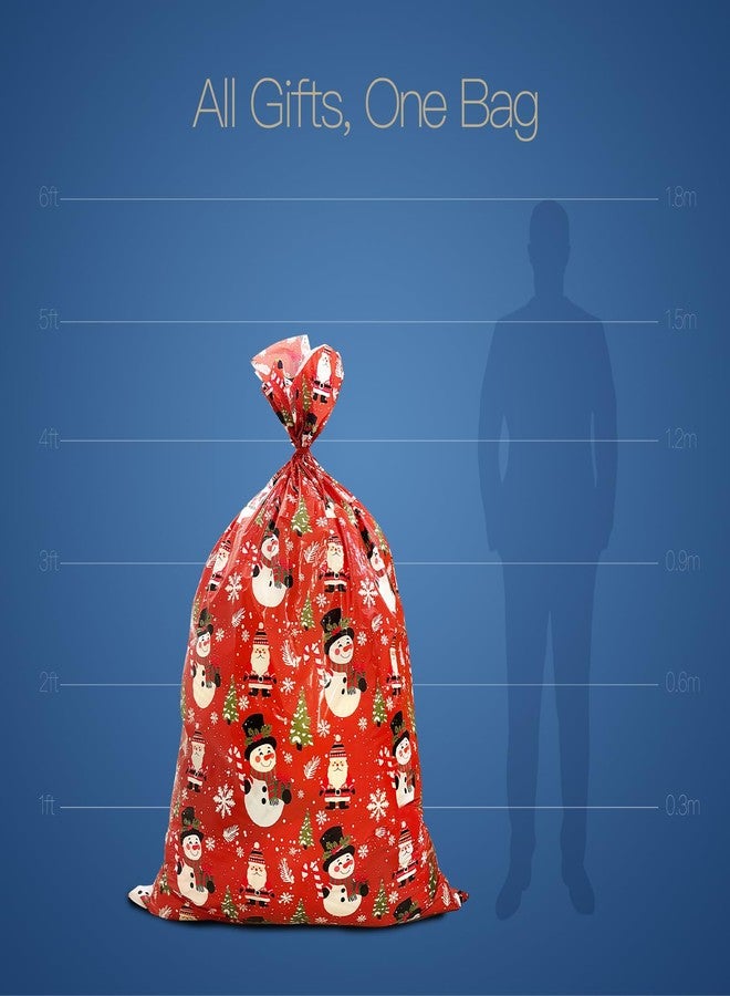 Yunaeduo Extra Large Christmas Gift Bags 56"x36" - Jumbo Heavy Duty Plastic Santa Sack with Tag & Tie for Huge Xmas Presents, Holiday Wrapping, Party Favors (‌2PCS) - Image 4